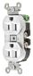 RCPT, DUP SB, HUBPRO,15A 125V ,FG, WH