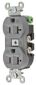 RCPT, DUP WR, HUBPRO, 20A 125V, GY