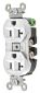 RCPT, DUP SB, HUBPRO, 20A 125V, FG , WH