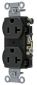 DUP RCPT, COMM GRD, 20A 125V, 5-20R, BK