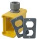"PORT OUTLET BOX WITH 2 DPLX PLATES, 1"""