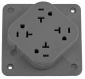 4-PLEX RCPT, 20A 125V, 5-20R, GY