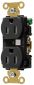 DUP RCPT, IND, TR, 15A/125V, 5-15R, BK