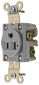 SGL RCPT, IND GRD, 20A 125V, 5-20R, GY
