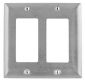 WALLPLATE, 2-G, GFCI, SS