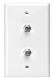 SG WALLPLATE W/ TWO F-CONN, WH