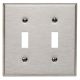 2G SS METAL WALLPLATE SATIN 430 2TOGGLE
