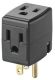 GROUNDED CUBE TRIPLE OUTLET ADAPTER.