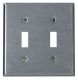 2G SS METAL WALLPLATE SATIN 302 2TOGGLE