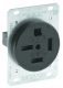 EB REC SGL FLUSH MNT 3PO 4WI 50A250V