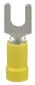 Reel Smart PV10-10FB-2K Fork Terminal, Yellow, Vinyl, 10-12 AWG, #10 Stud