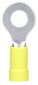 "Pan-Term PV10-14R-D Ring Terminal, Yellow, Vinyl, 10-12 AWG, 1/4"" Stud, PK500"
