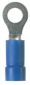 Pan-Term PV14-6R-M Ring Terminal, Blue, Vinyl, 14-16 AWG, #6 Stud, PK1000