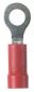 Pan-Term PV18-8R-CY Ring Terminal, Red, Vinyl, 16-22 AWG, #8 Stud, PK100