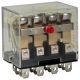 Plug in relay, Type R, miniature, 1 HP at 277 VAC, 15A resistive at 120 VAC, 14 blade, 4PDT, 4 NO, 4 NC, 120 VAC coil