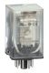 Relay, Harmony 8501K, DPDT, 8 pins, LED, coil, 24V DC, 10A resistive at 120V AC, 1 HP at 277V AC, 2NO + 2NC