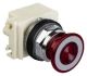 Illuminated push-button, Harmony 9001K, metal, mushroom 57mm, red, 30mm, 2 positions, push-pull, 24-28V, 1 NC