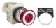 Illuminated push button, Harmony 9001K, metal, mushroom 41mm, red, 30mm, 2 positions, push pull, LED red, 24...28V, 1 CO
