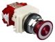 Illuminated push-button, Harmony 9001K, metal, mushroom 41mm, red, 30mm, 2 positions, push-pull, 24-28V, 1 NC late + 1 NC