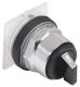 Selector switch head, Harmony 9001K, metal, standard handle, black, 30mm, 3 positions, spring return left to center