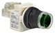 Illuminated push-button head, Harmony 9001SK, plastic, plastic guard flush, green, 30mm, spring return, 110-120V