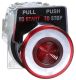 30mm Push Button, Type K, push pull operator, red mushroom cap, 1 NO and 1 NC
