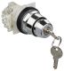 Selector switch, Harmony 9001K, metal, key switch, key active right left, 30mm, key E10, 2 positions, Cam E, stay put, 1 CO
