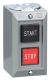Complete control station, Harmony 9001B, 2 push buttons START/STOP, interlocked contact, 5A, 600V AC, 2NO, NEMA 1