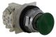 Push-button, Harmony 9001K, metal, snap-in plastic mushroom 35mm, green, 30mm, spring return, 1 C/O