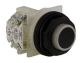 Push-button, Harmony 9001SK, plastic, projecting, black, 30mm, spring return, 1 C/O