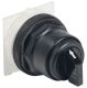 Selector switch head, Harmony 9001SK, plastic, standard handle, black, 30mm, 3 positions, spring return left to center
