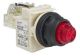 30mm push button, Type SK, push to test pilot light, 24/28VAC/VDC full voltage light module, red fresnel lens, NEMA 4, 4X