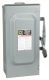 Safety switch, general duty, fusible, 100A, 2 pole, 30hp, 240VAC, NEMA 3R, 3 wire, 1 neutral, bolt on hub provision