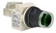 Illuminated push-button, Harmony 9001SK, plastic, projecting, green, 30mm, spring return, 110-120V, 1 C/O